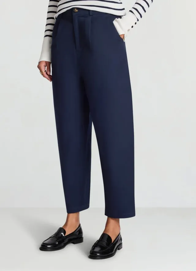 Calliope pantalon carrot coton pantalon femme uni