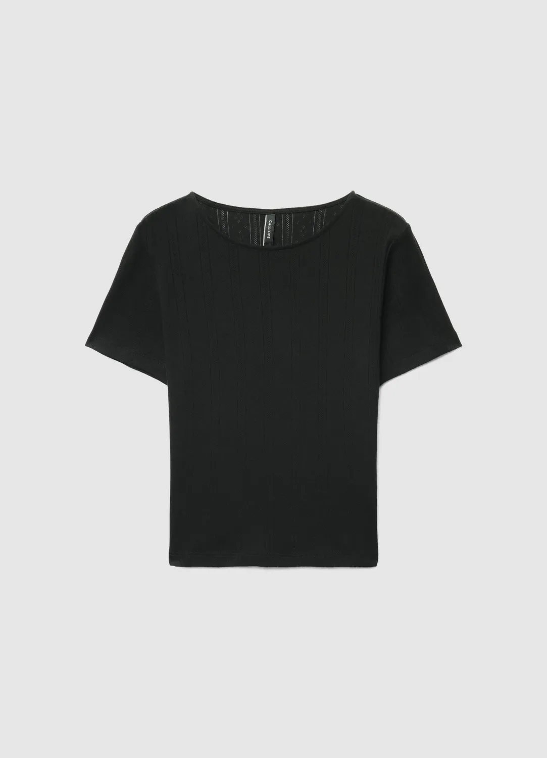 Calliope t-shirt pointelle femme ajouré coton