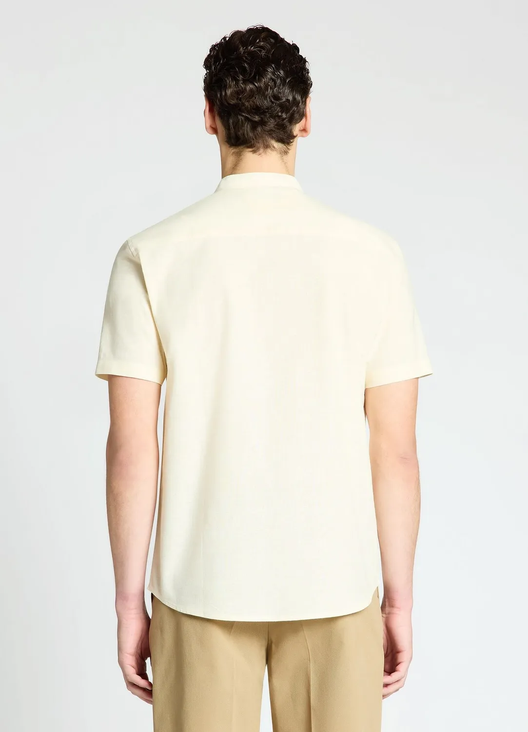 Calliope chemise col coréen homme lin manches courtes S-5XL