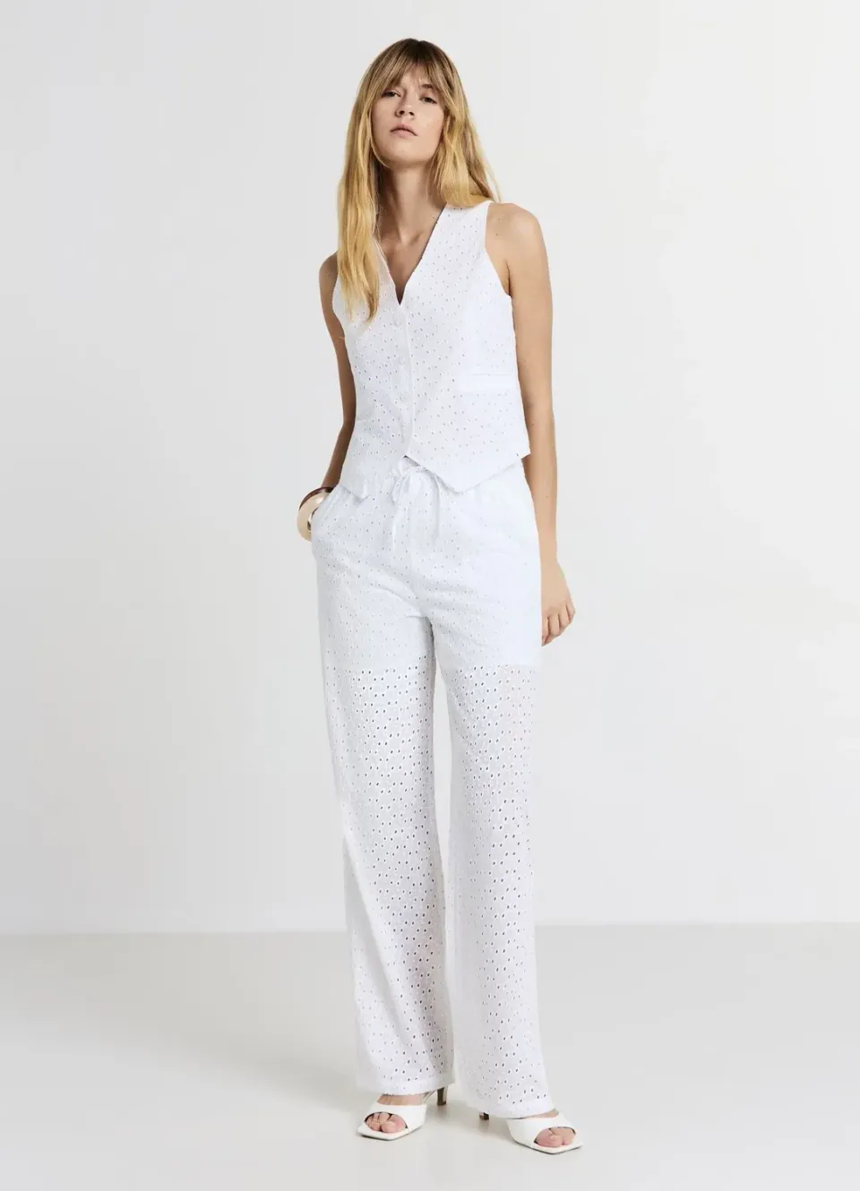 Calliope pantalon droit sangallo coton femme