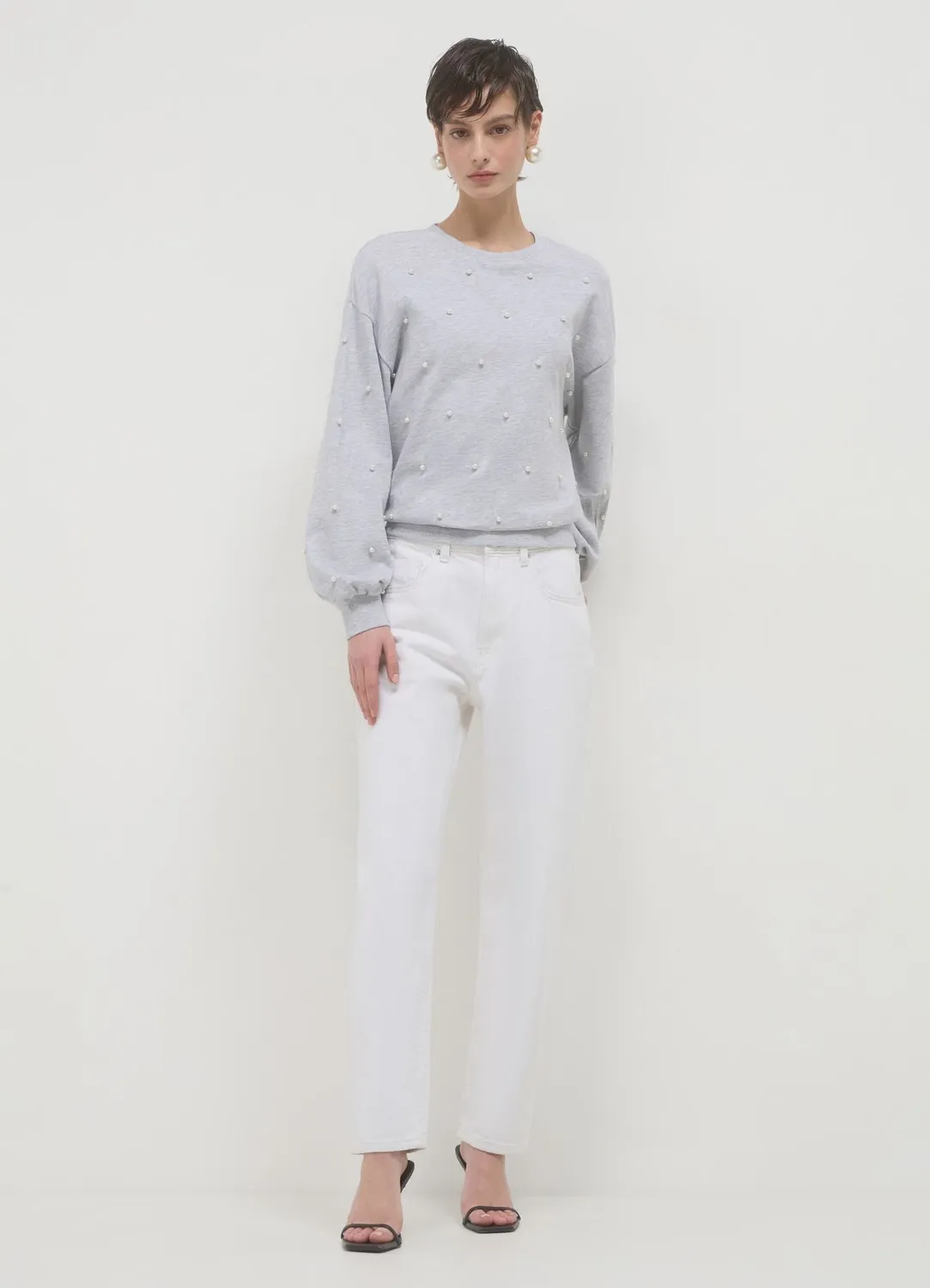 Calliope sweat perles femme col rond