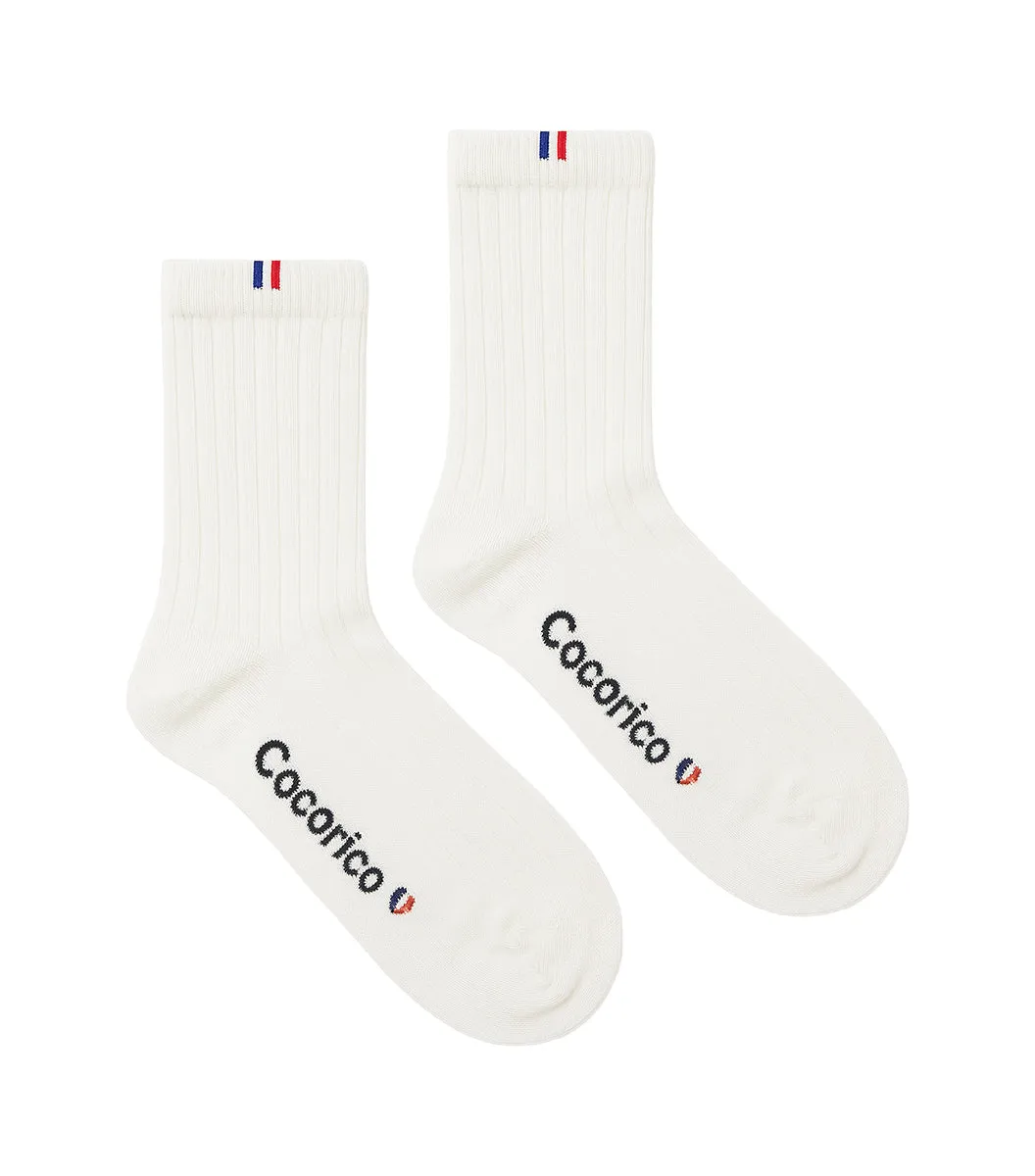 Cocorico chaussettes femme écru laine chaude
