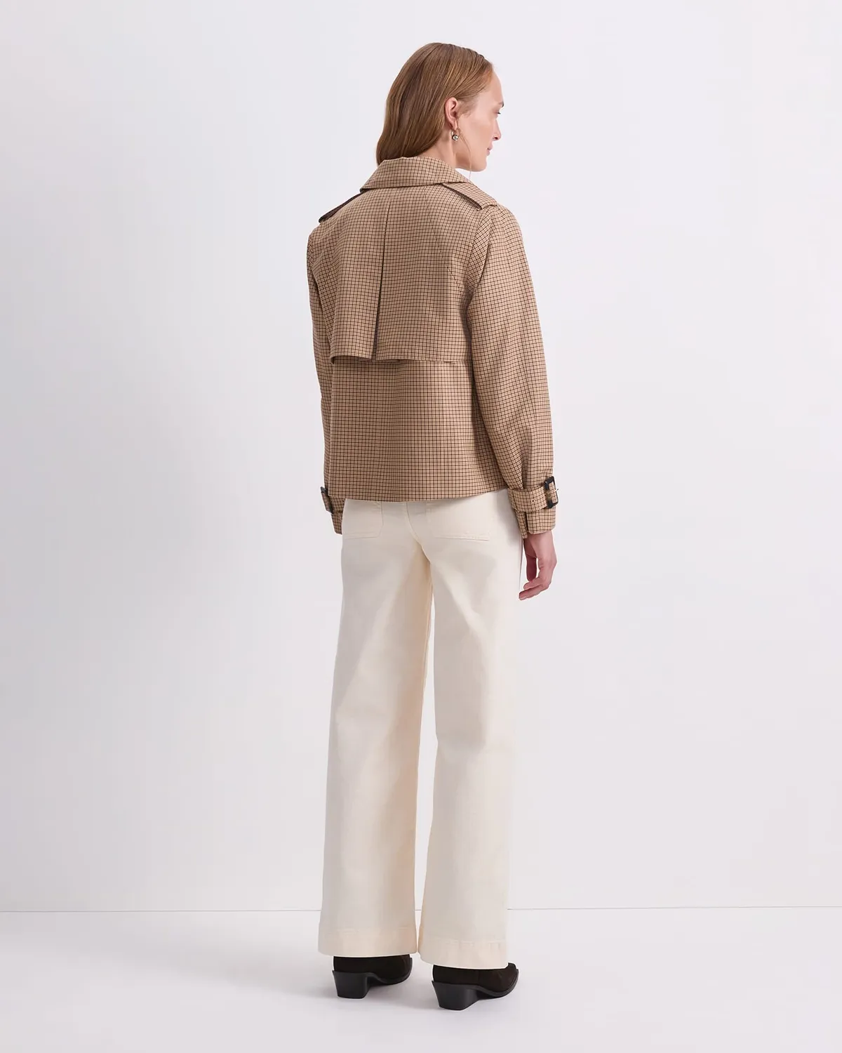 SportsCraft Audrey trench court à carreaux lin femme