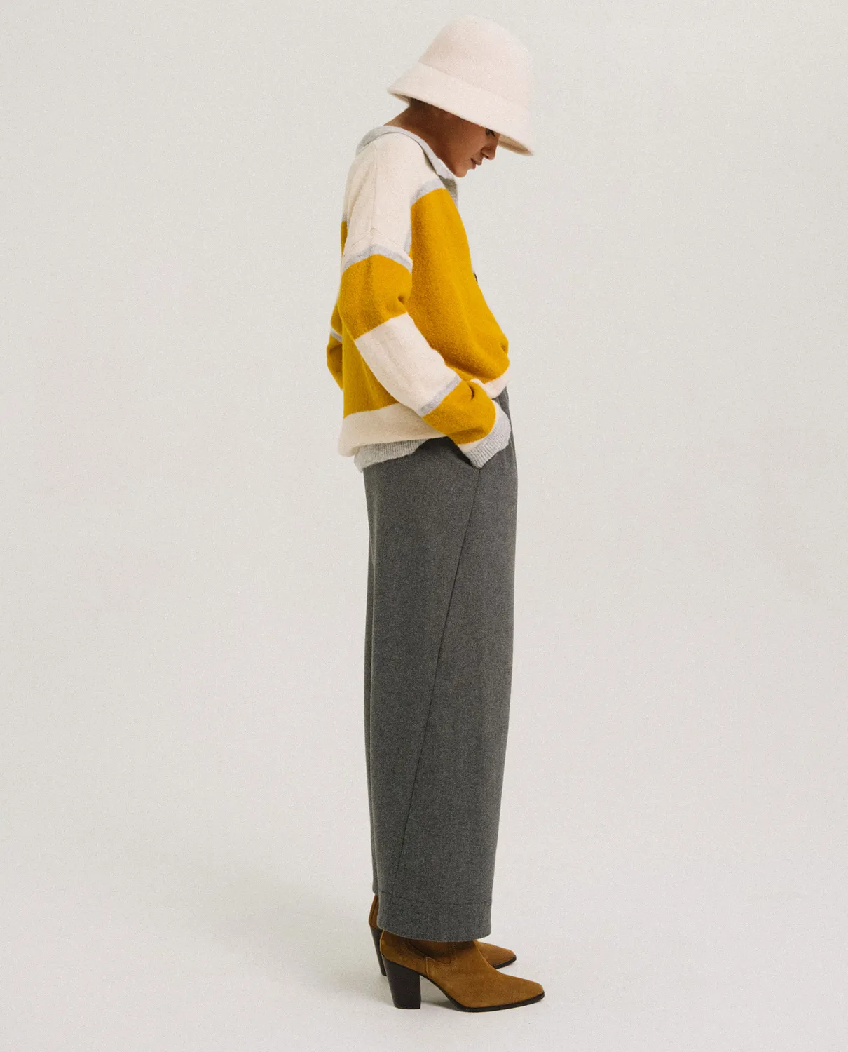 Tinsels Djoudi pantalon gris gabardine laine
