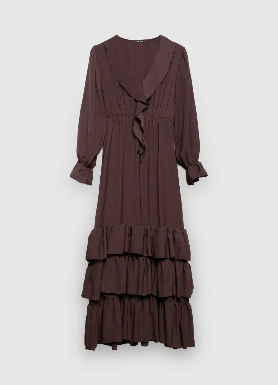 Calliope Atelier robe longue volants femme col V