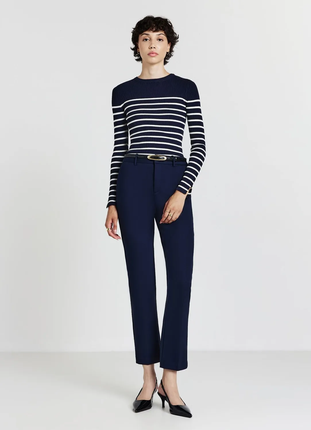 Calliope pull rayé col rond femme manches longues