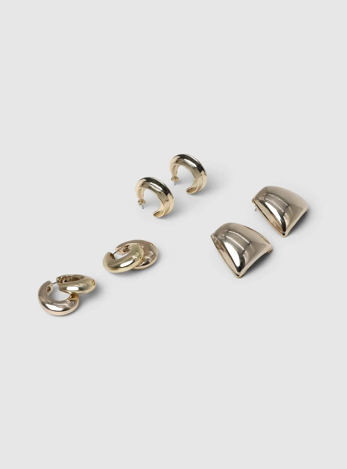 Calliope lot 3 boucles d'oreilles dorées bold