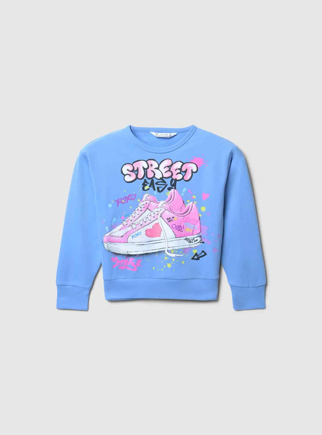 Calliope sweat imprimé fille manches longues 4-5 ans coton