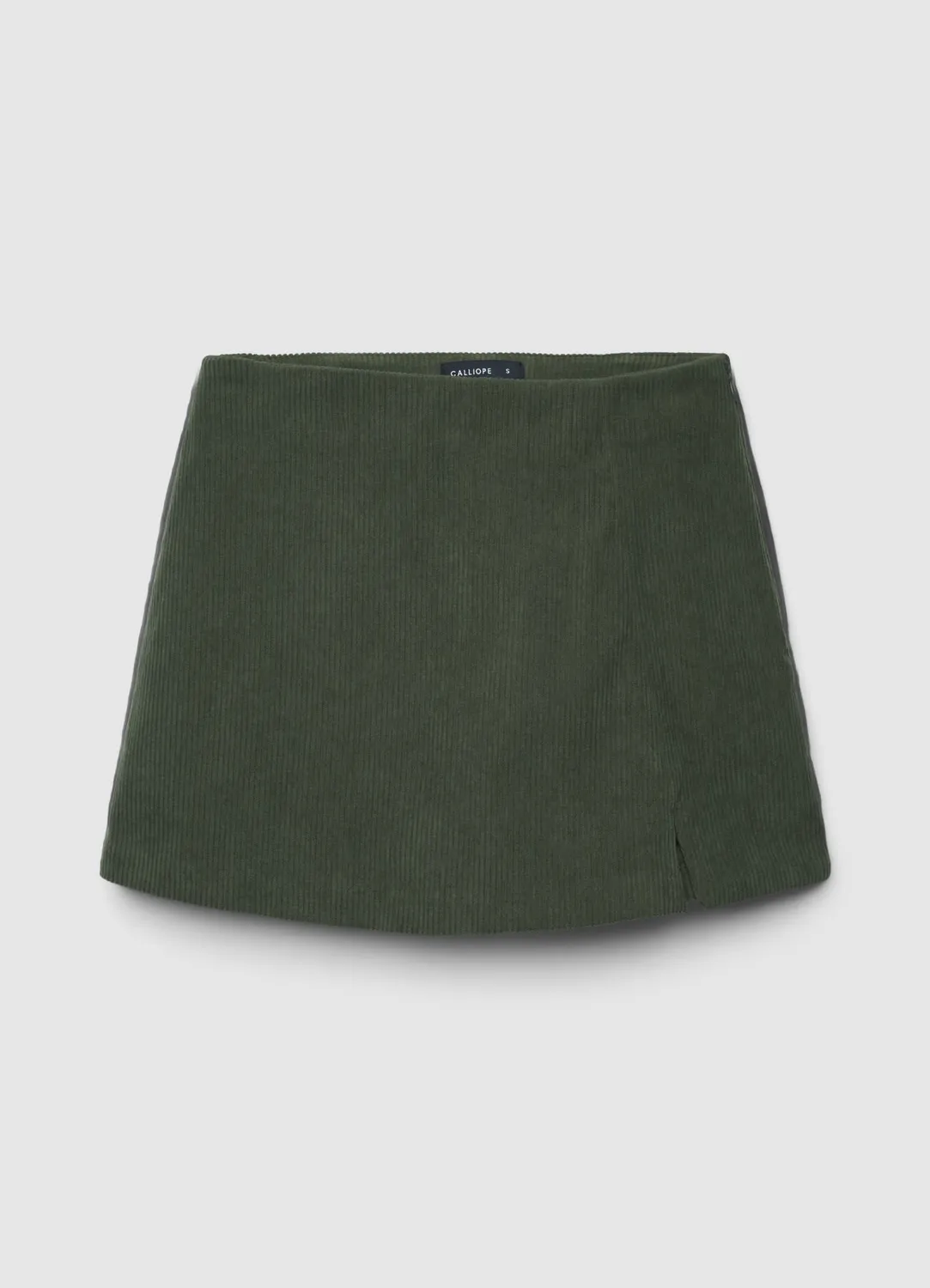 Calliope jupe-short femme velours côtelé fentes
