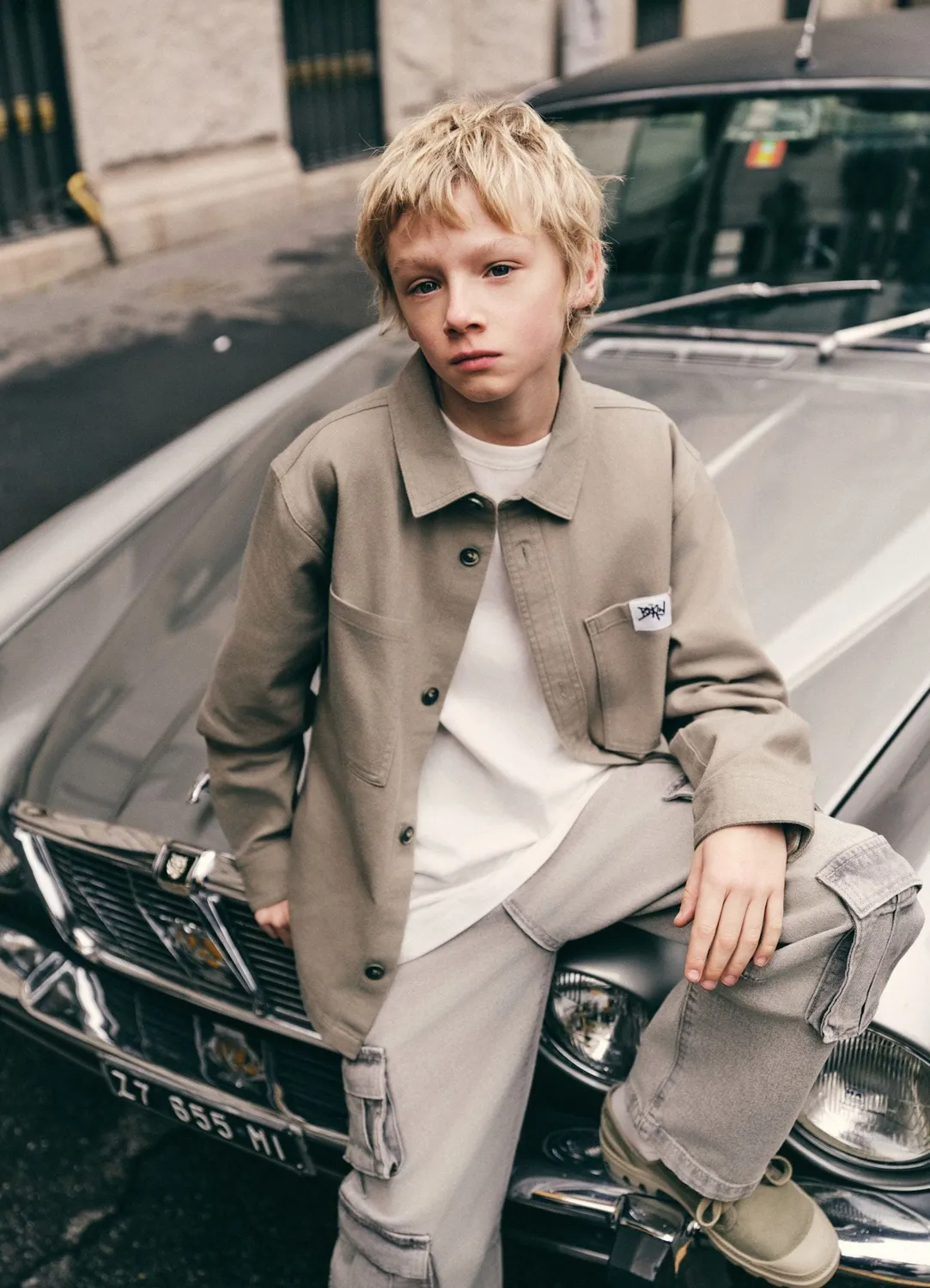 Calliope shacket enfant garçon boutons poches unie