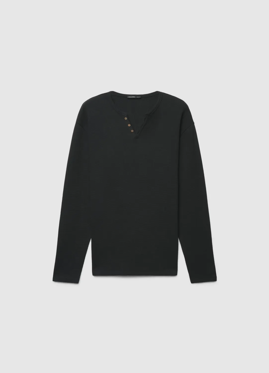 Calliope T-shirt serafino waffle homme manches longues uni