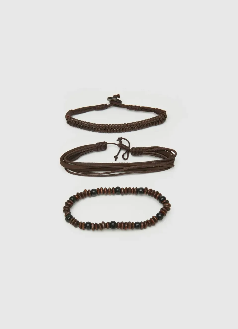 Calliope lot 3 bracelets homme perles réglables