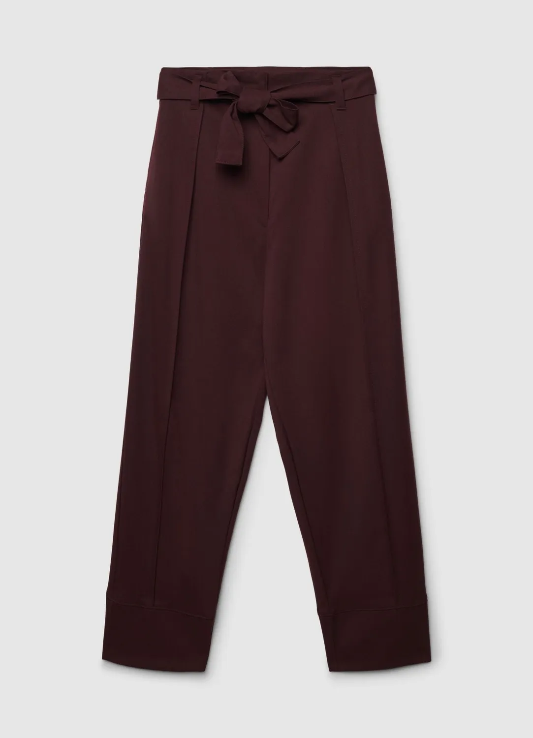 Calliope pantalon femme droit ceinture à nouer revers