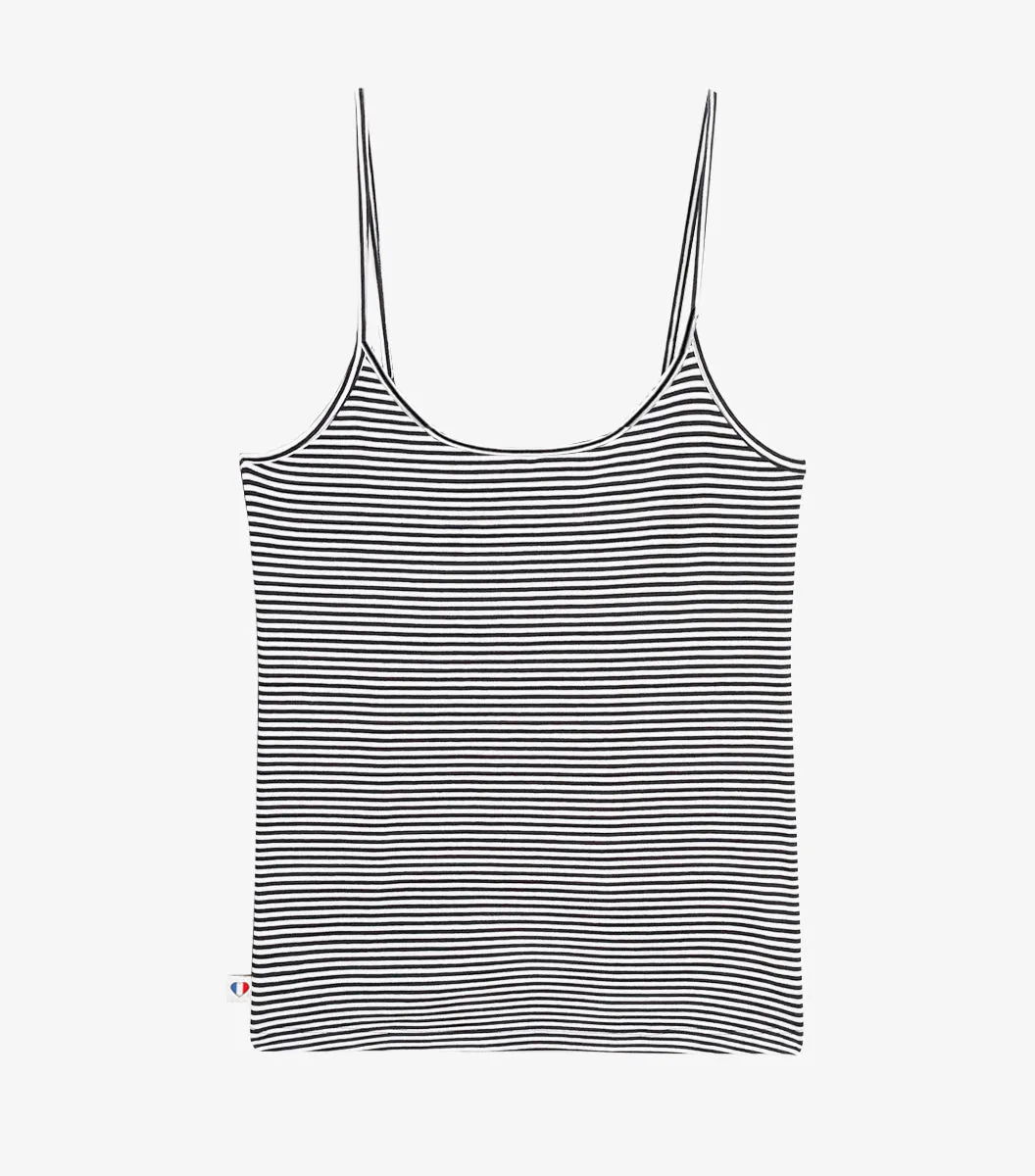 Cocorico Intemporel caraco femme rayé bleu coton