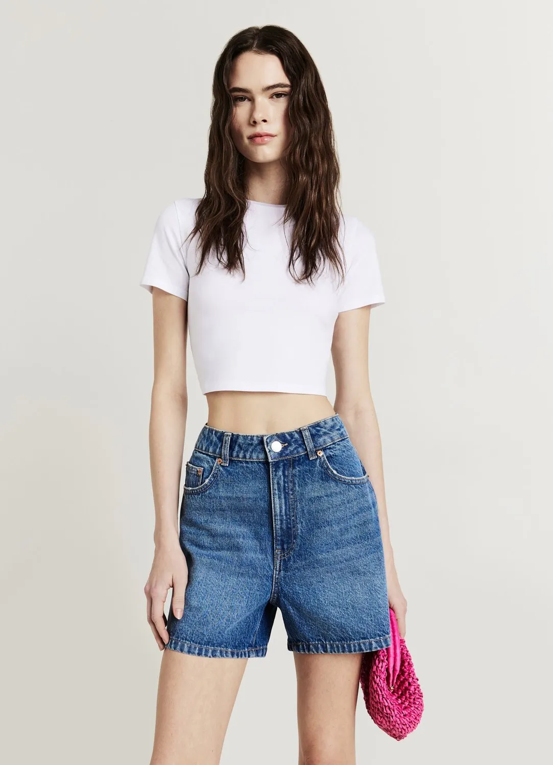 Calliope T-shirt crop femme coton uni