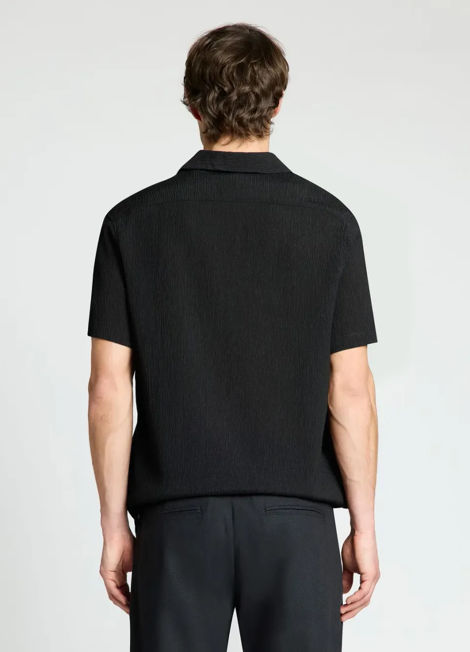 Calliope chemise homme col bowling unie manches courtes