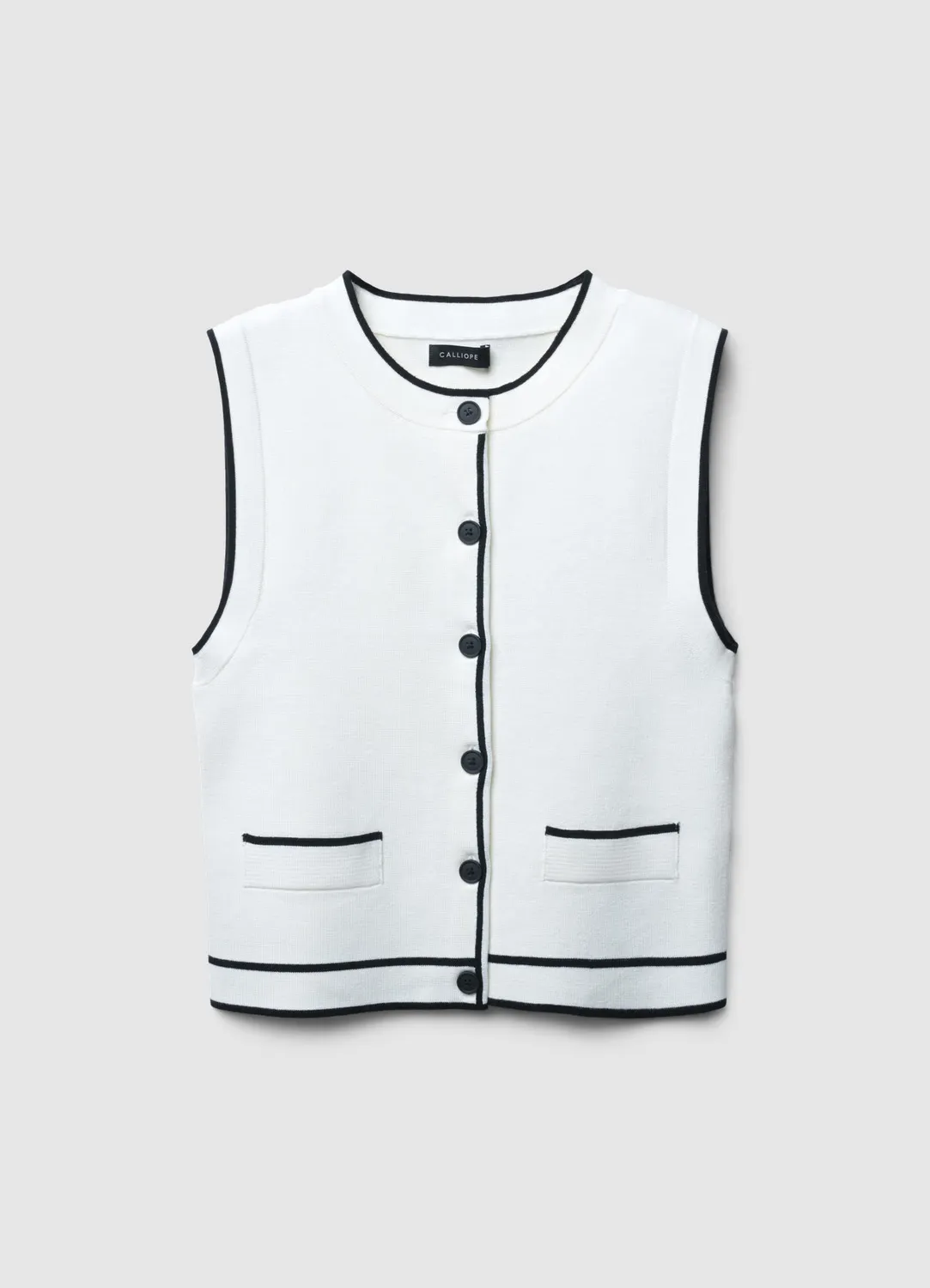 Calliope gilet femme maille boutons profils contraste