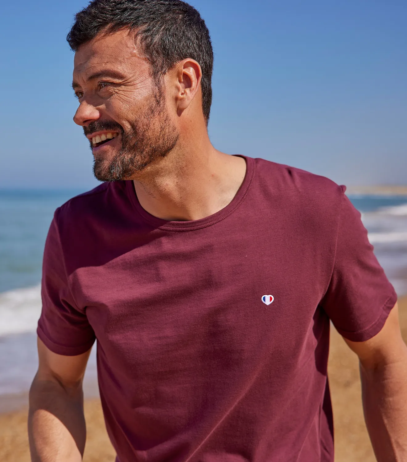 Cocorico Iconique t-shirt homme bordeaux coton