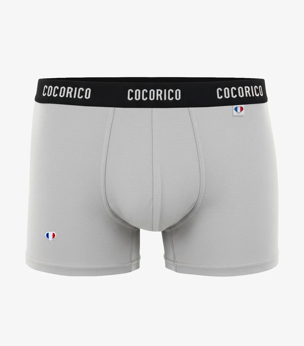 Cocorico Signature Gris boxer homme coton