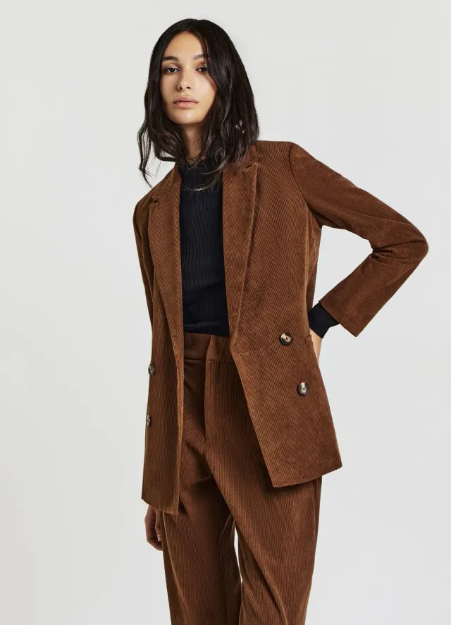 Calliope veste double boutonnage effet velours femme