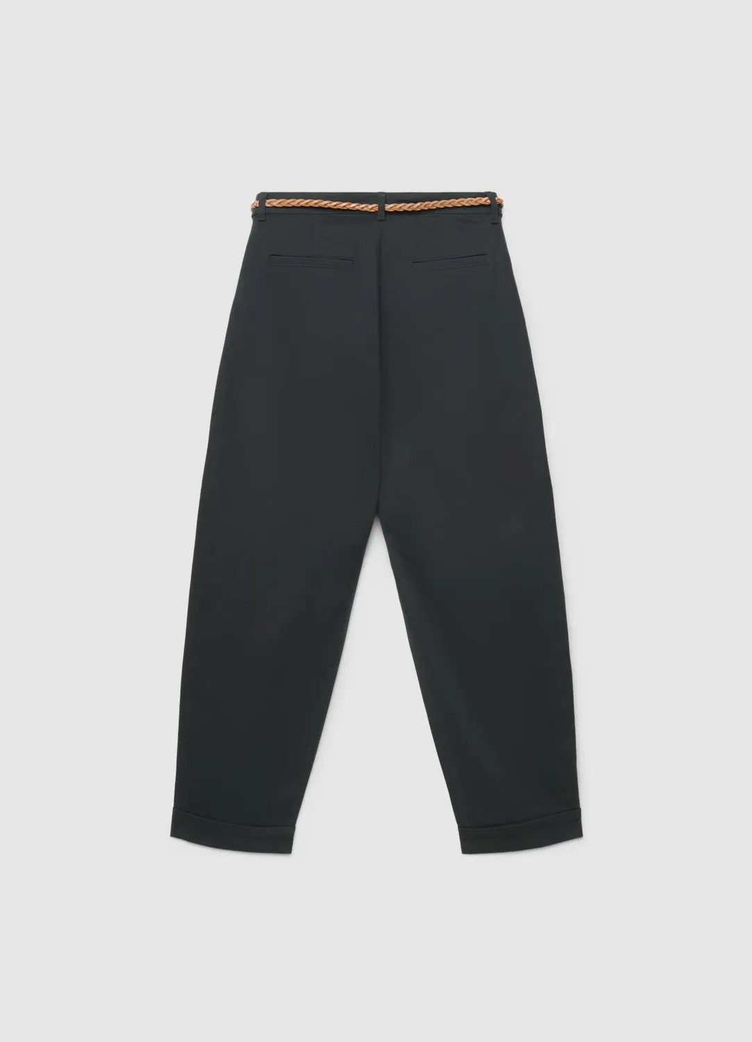 Calliope pantalon chino femme ceinture tressée