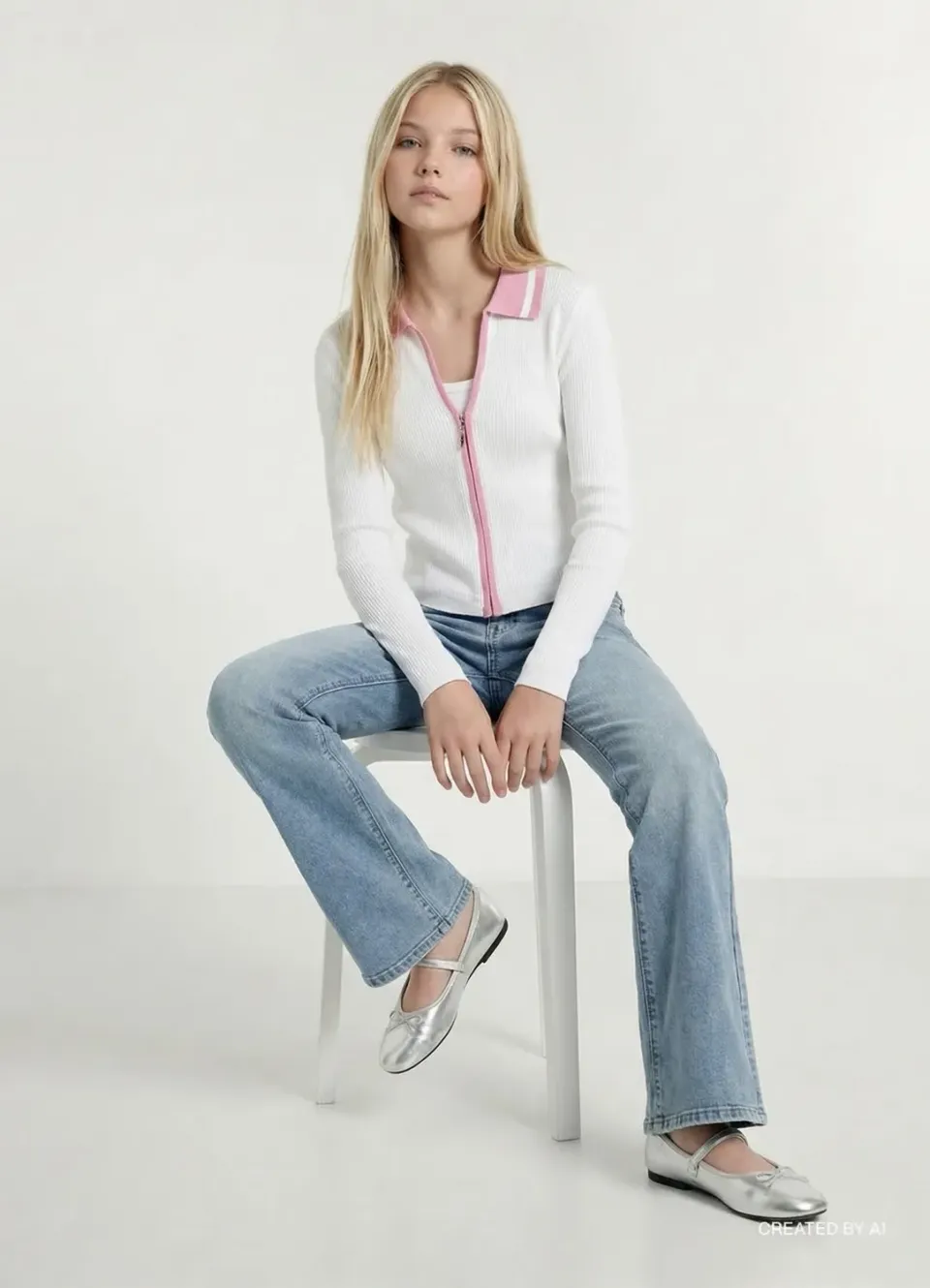 Calliope polo zip fille manches longues 10-11 ans