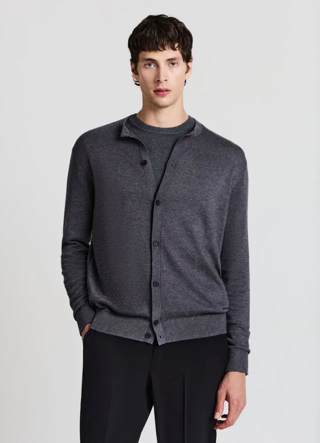 Calliope cardigan boutons homme col rond uni