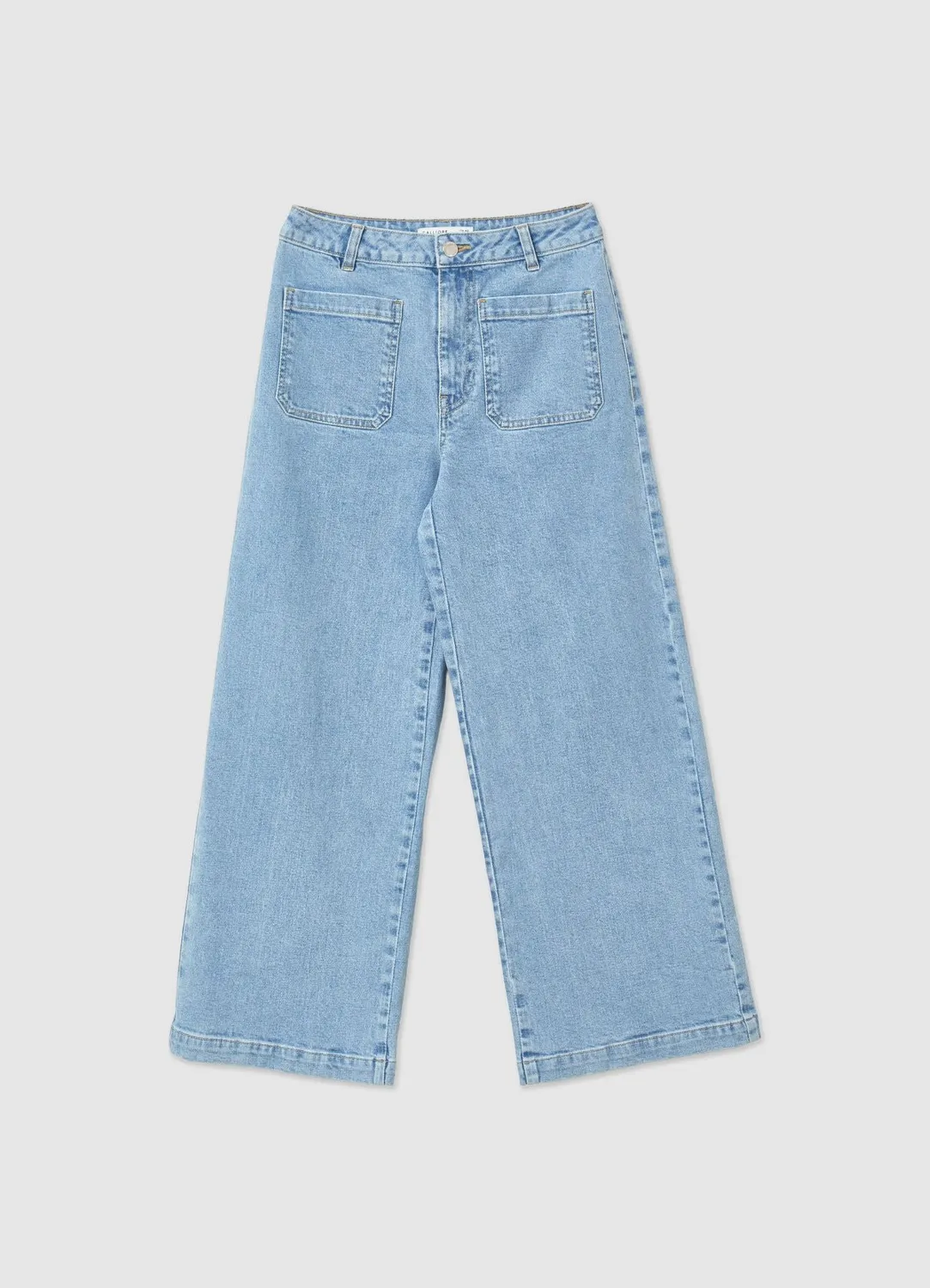 Calliope Jean culotte femme large cropped taille moyenne denim