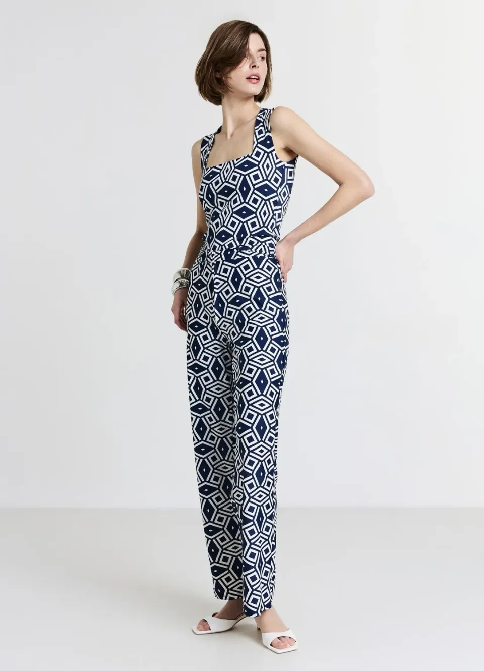 Calliope top femme col carré imprimé regular
