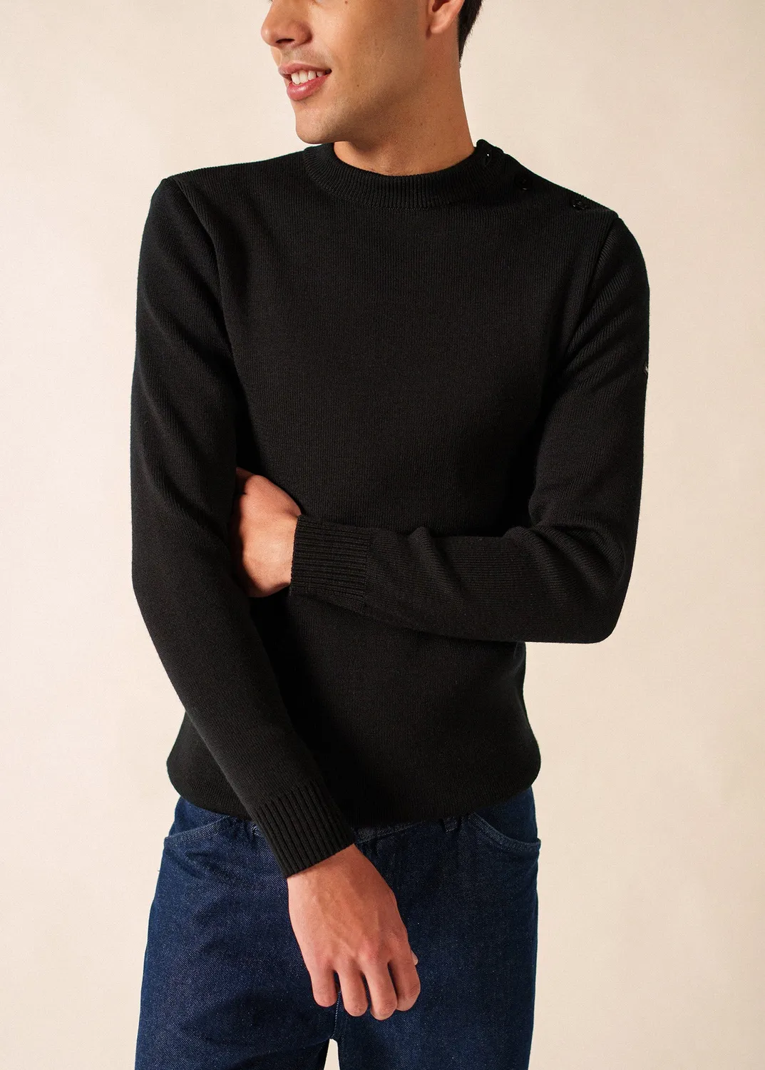 Saint James Rochefort pull marin laine noir