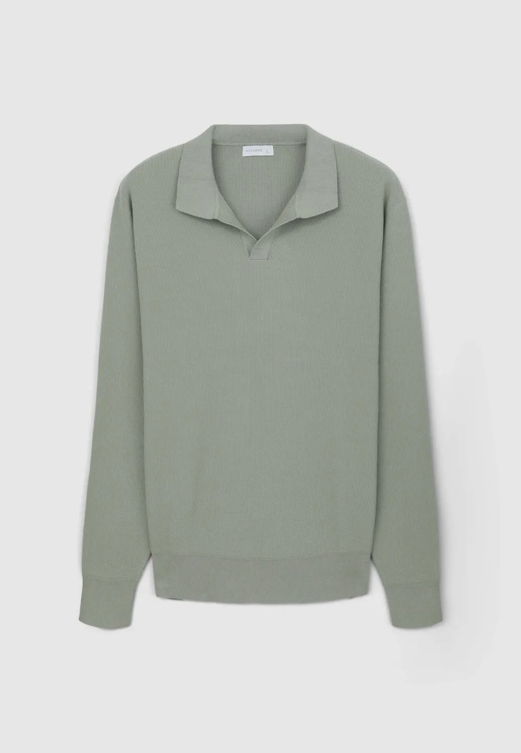 Calliope pull col chemise homme coton uni