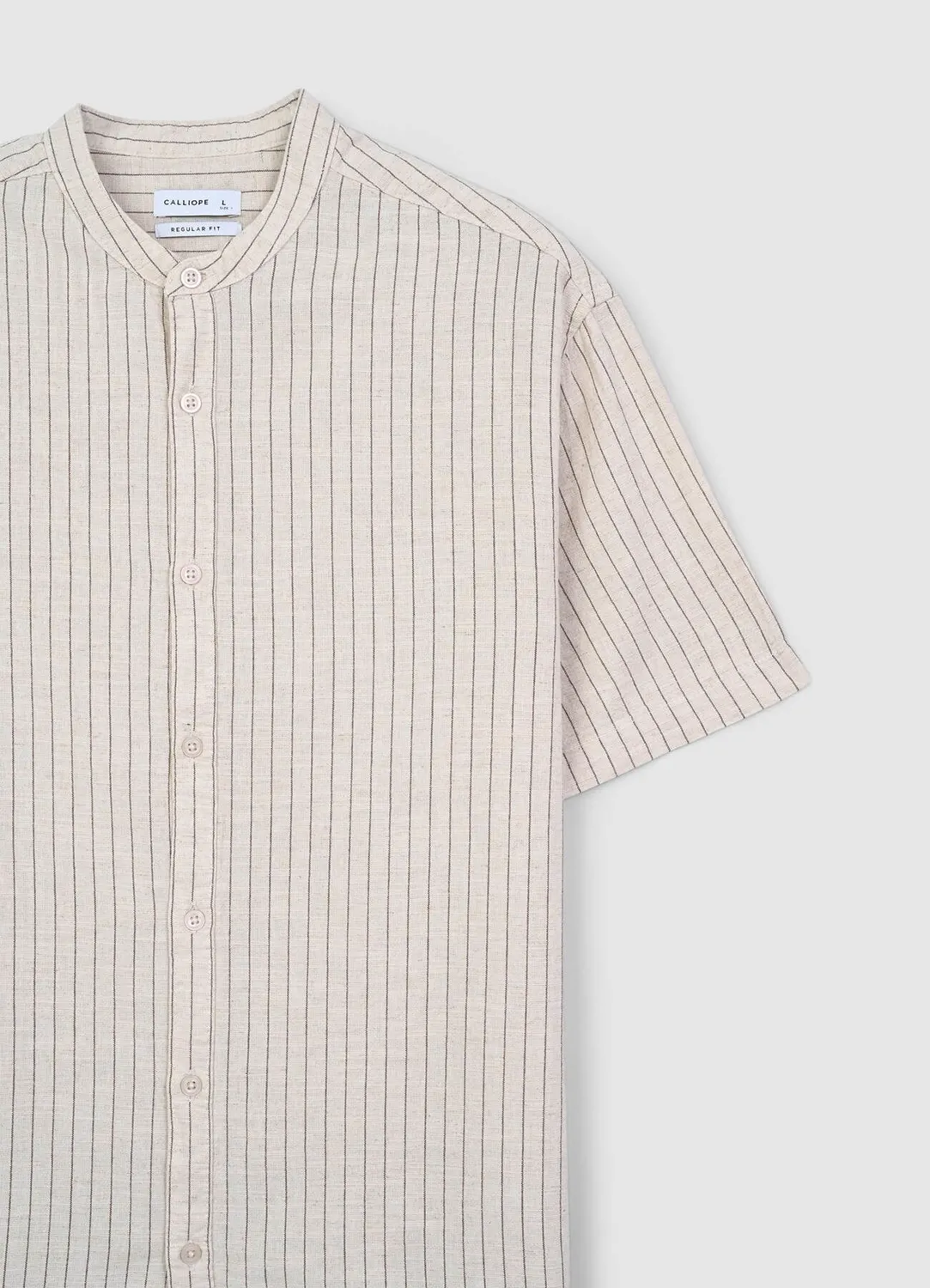 Calliope chemise homme col coréen rayée coton