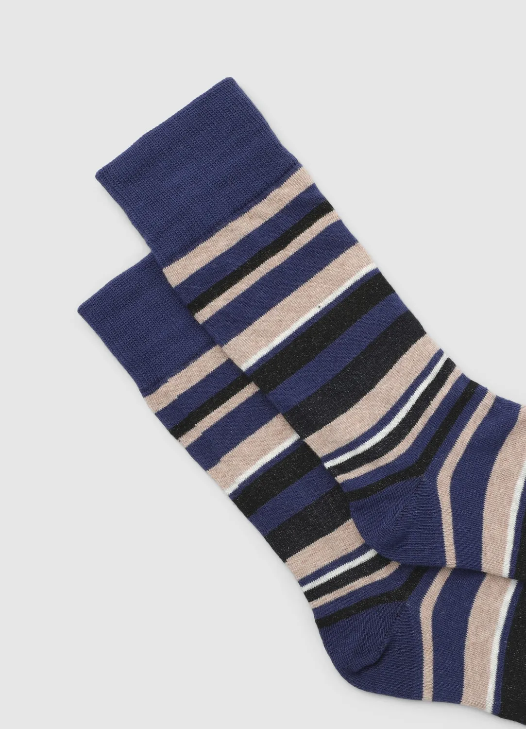 Calliope chaussettes courtes à rayures homme TU coton