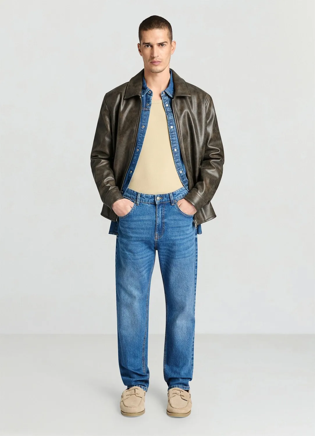 Calliope jean homme regular droit délavage moyen