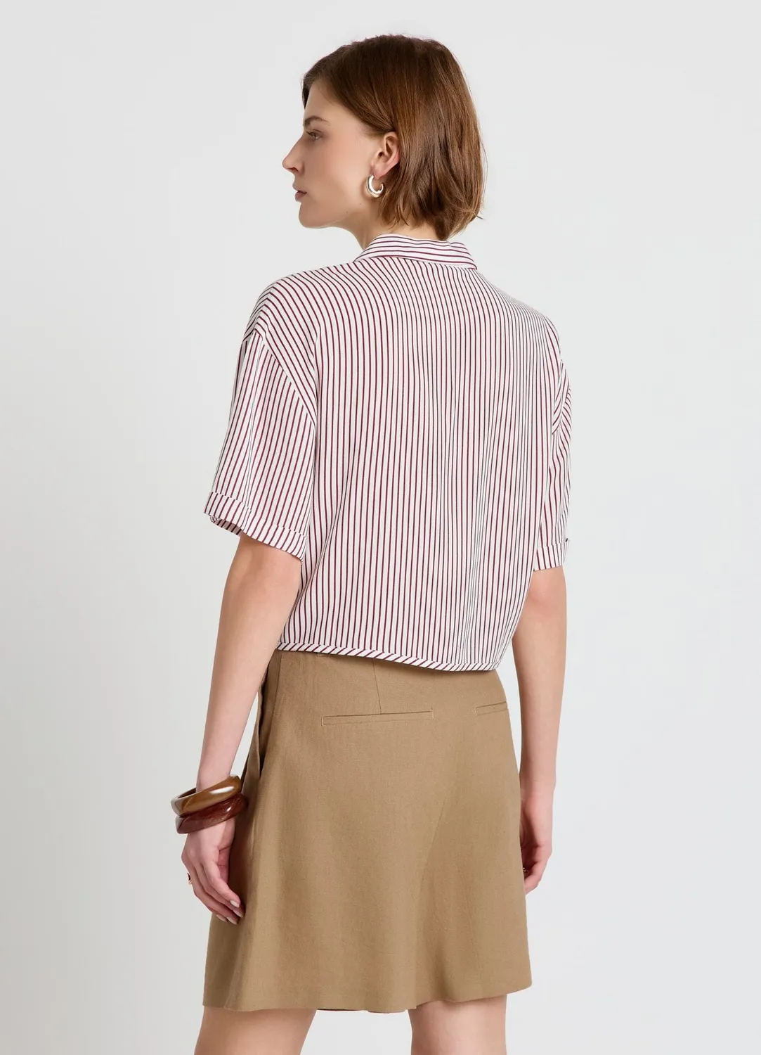 Calliope bermuda lin femme taille haute