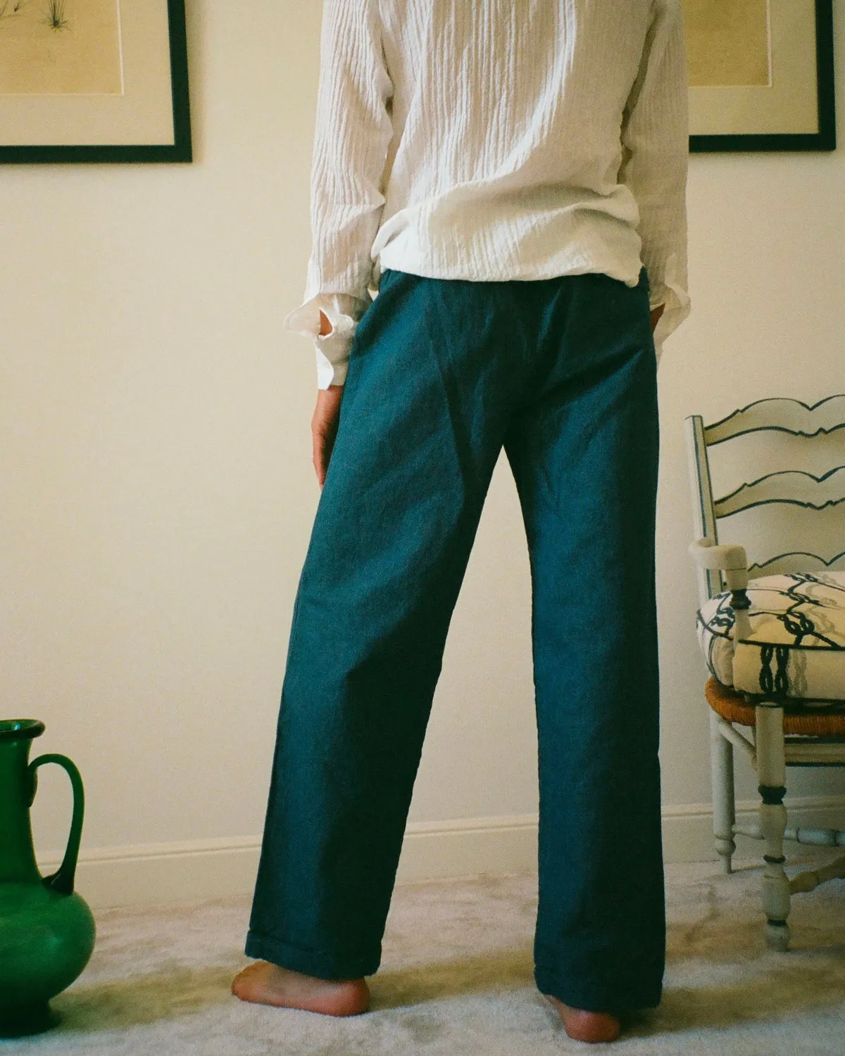 Erevan Mistral pantalon canvas indigo droit
