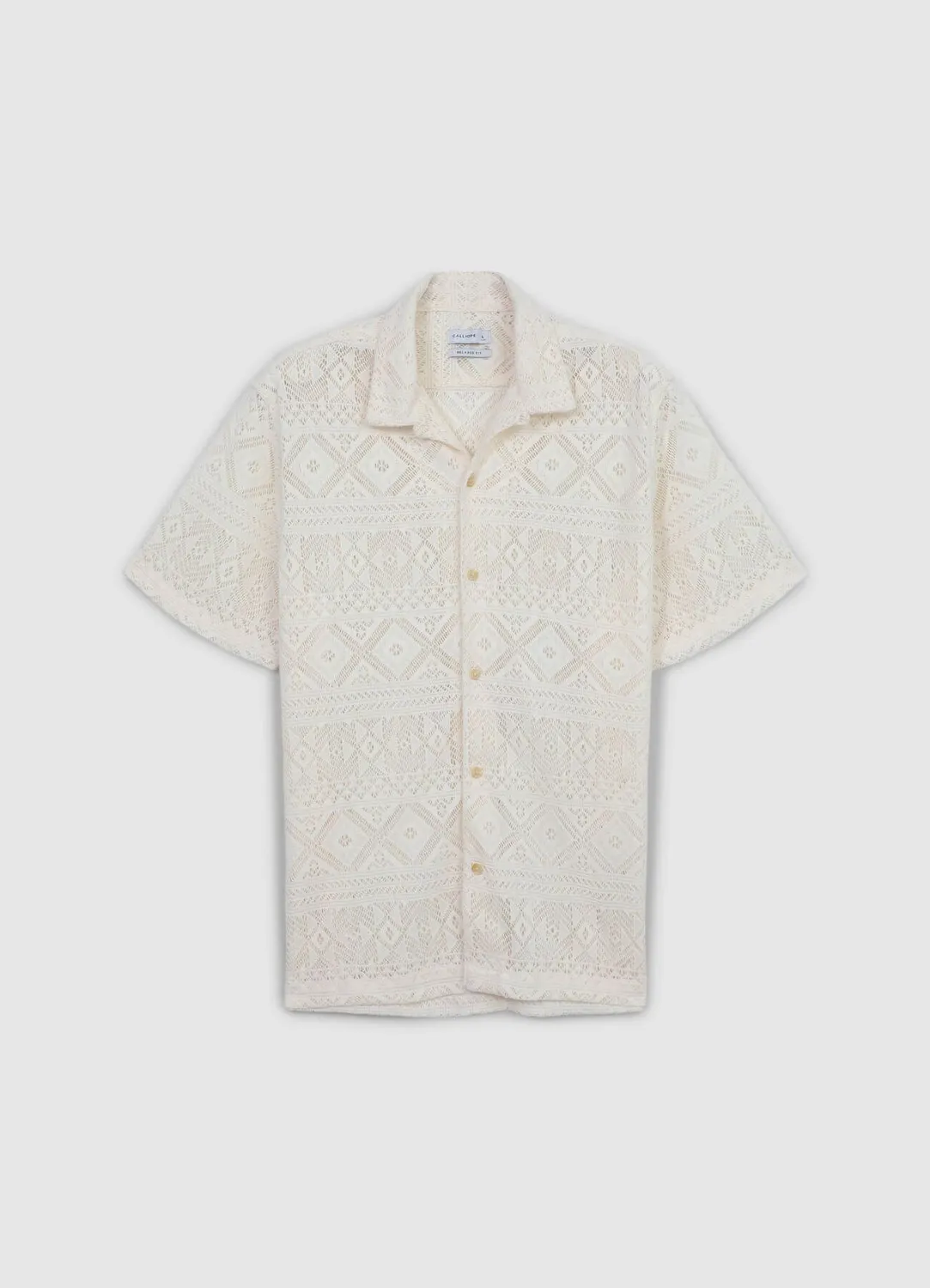 Calliope chemise bowling dentelle homme XS manches courtes