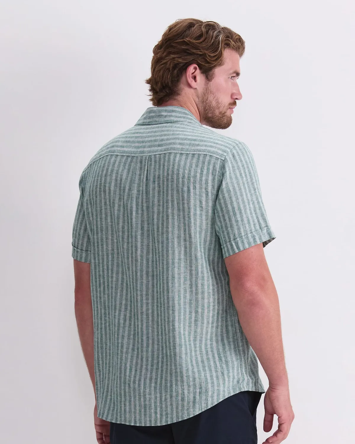 Sportscraft Linen Stripe chemise lin rayée homme