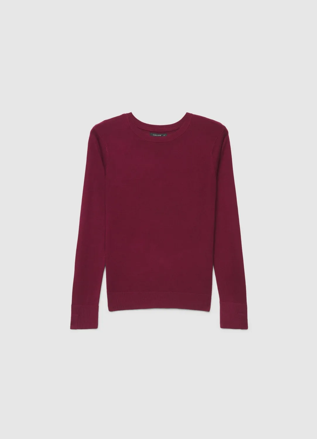 Calliope Pull col rond uni côtelé femme