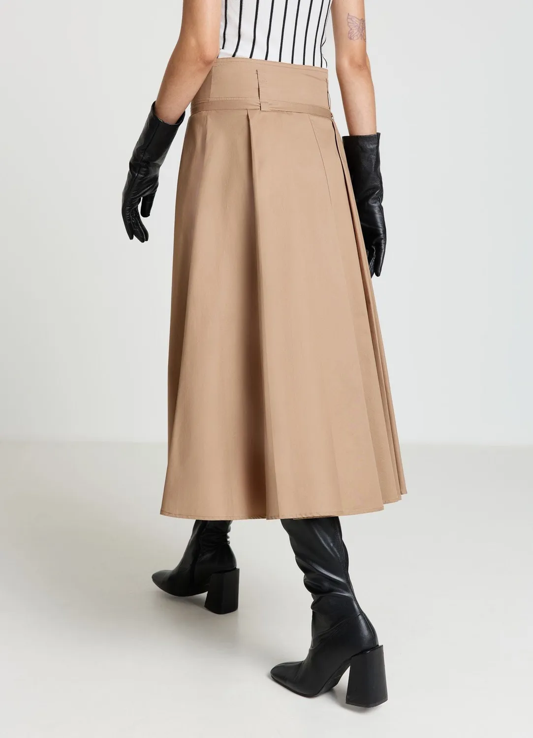 Calliope jupe midi évasée femme coton uni