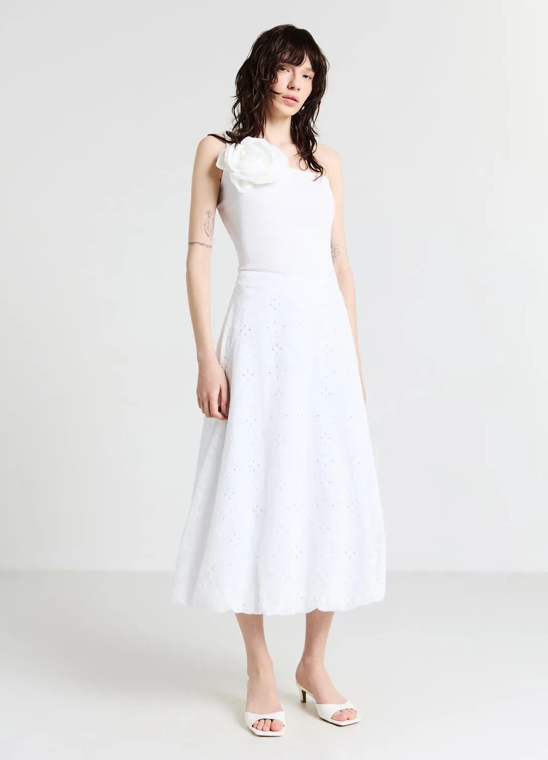 Calliope jupe longue femme ballon broderie anglaise