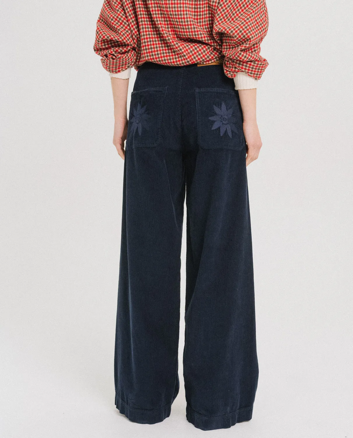 Tinsels Fedel Carbone pantalon velours brodé