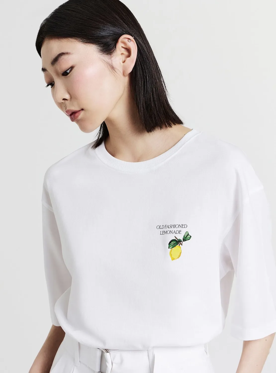 Calliope t-shirt citrons coton femme manches courtes