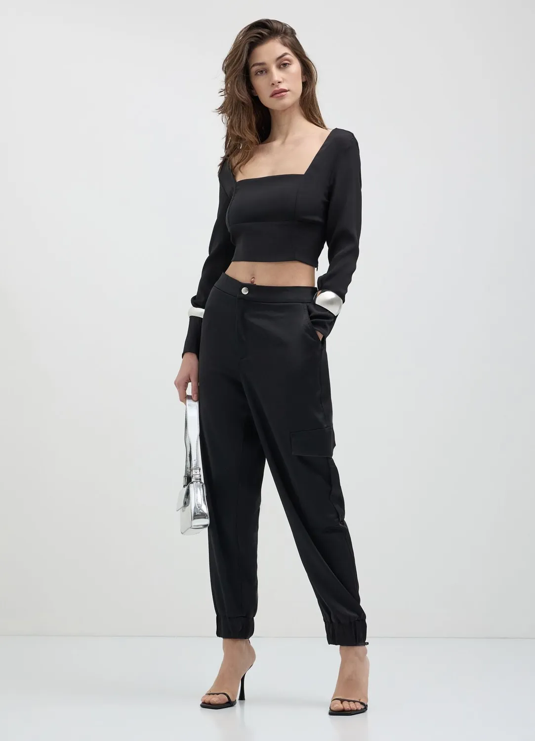 Calliope pantalon cargo satiné femme S regular