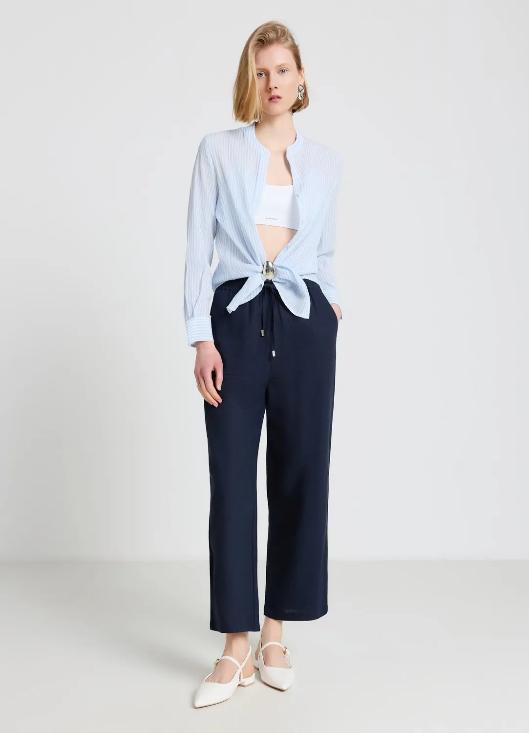Calliope pantalon jogger lin femme fluide