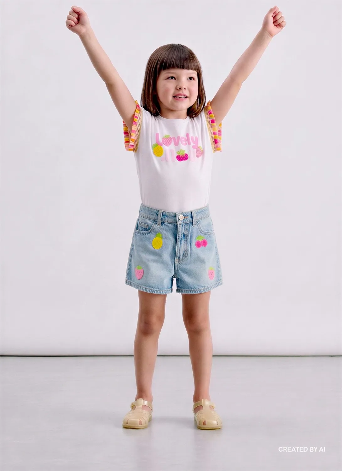 Calliope T-shirt imprimé crochet fille 6-7 ans coton