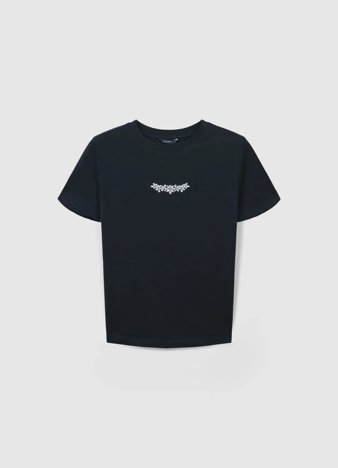 Calliope t-shirt strass col rond femme coton