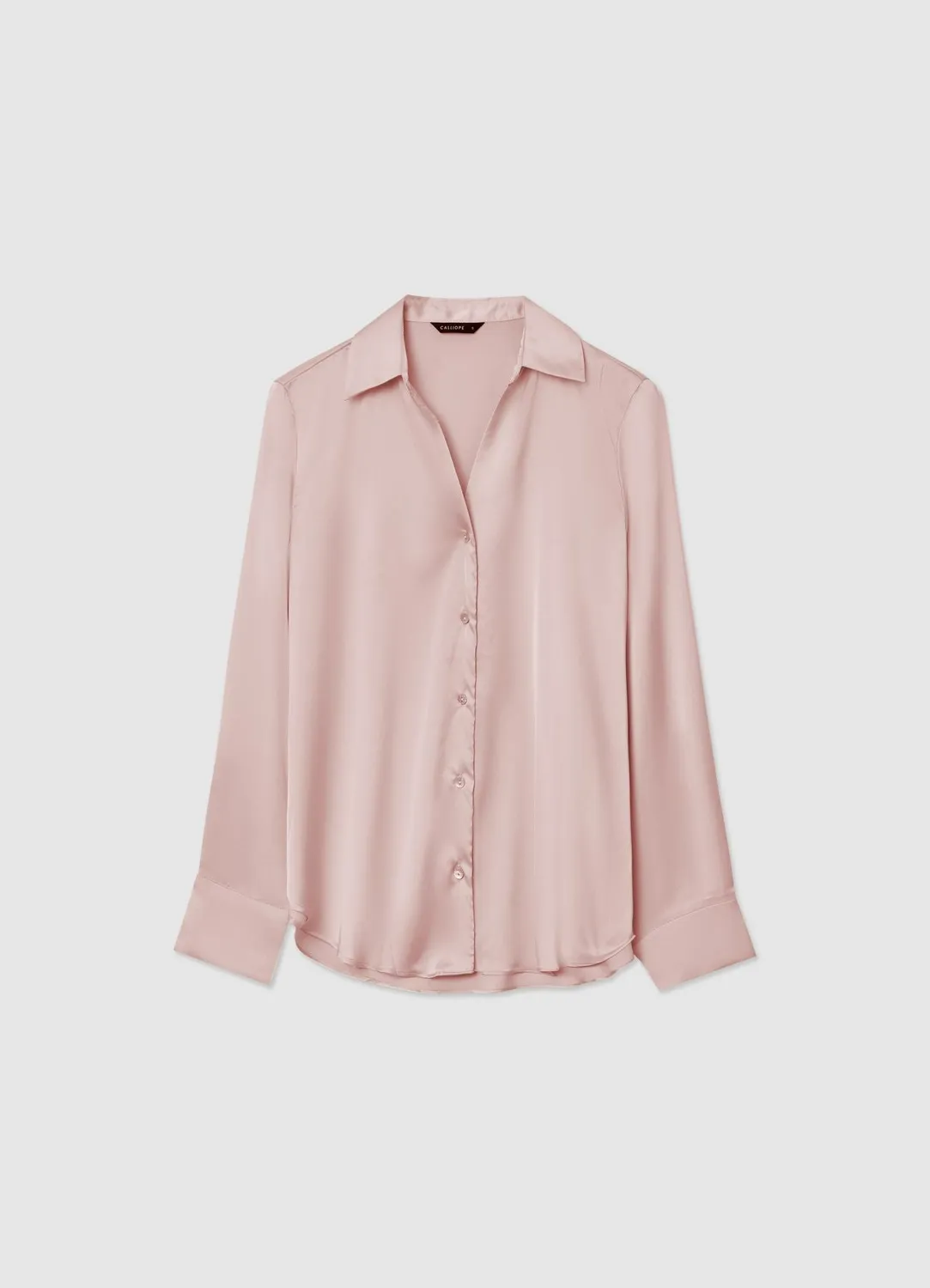Calliope chemise satinée manches longues femme unie