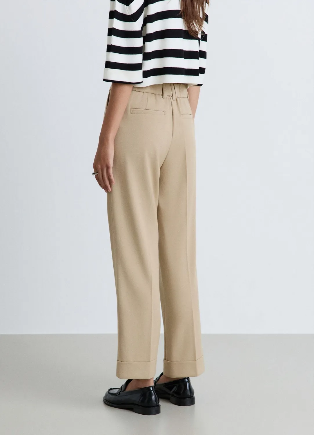 Calliope pantalon taille haute elastique uni femme
