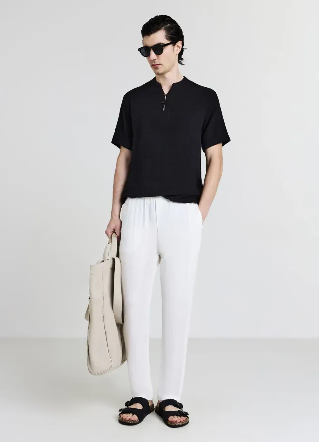 Calliope chemise homme coton gaufré manches courtes